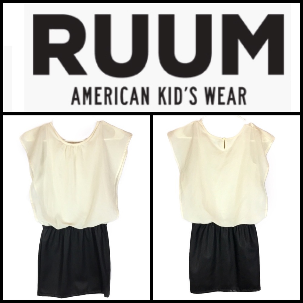 Ruum Cream/Black Vegan Leather Dress Size M 10